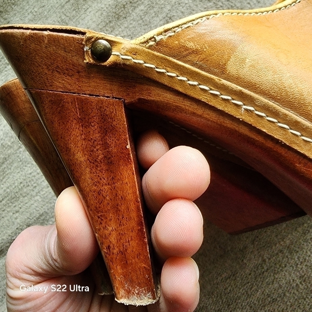 Festival Vintage Connie Leather/wood heeled mule - Picture 11 of 12